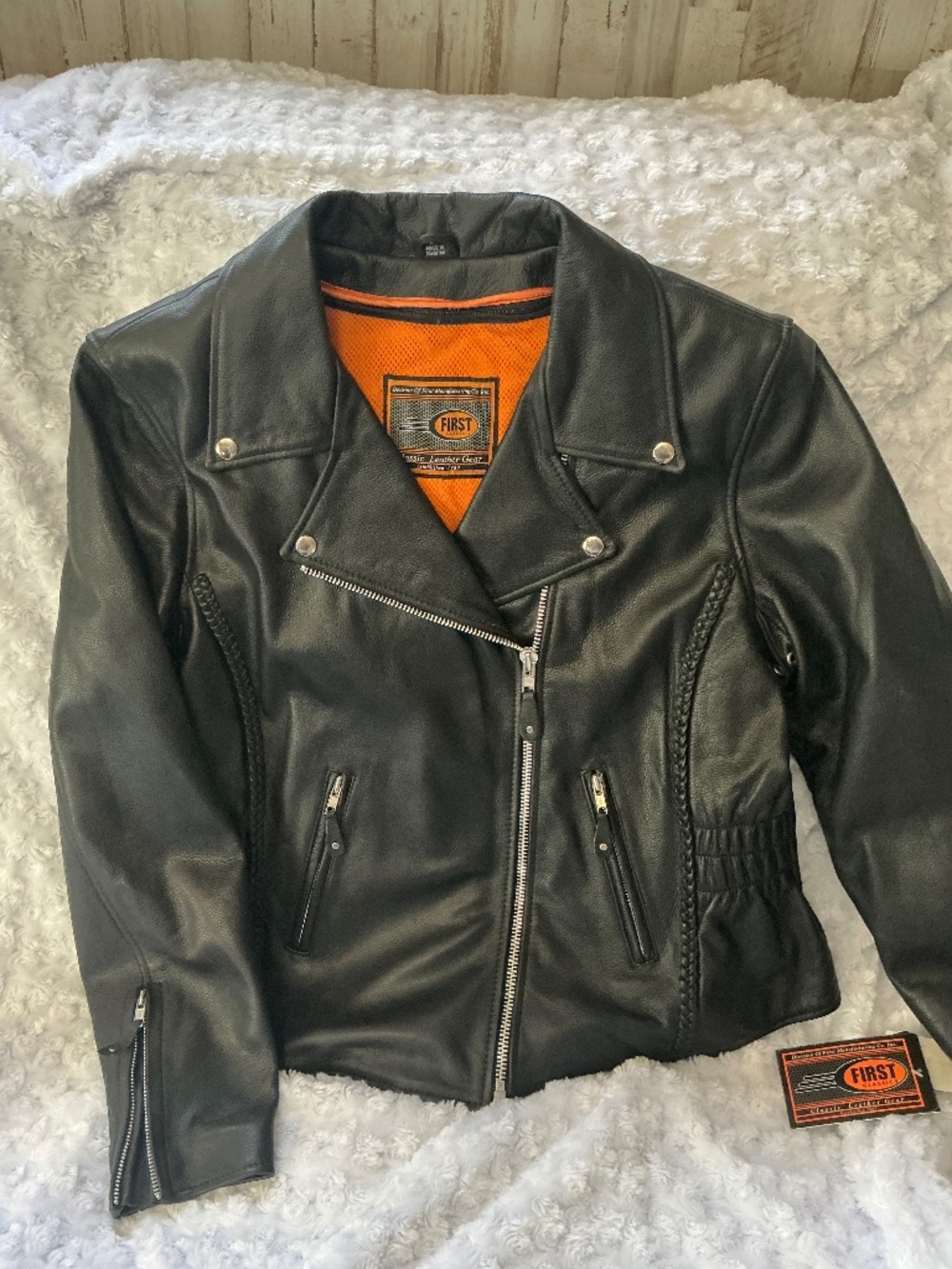 Womens Leather Motorcycle Jacket xxl